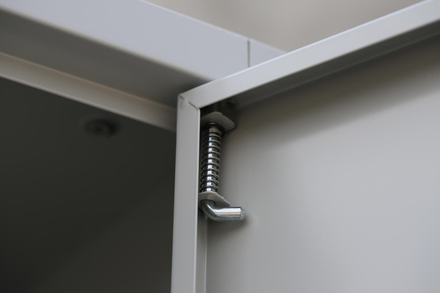 Steelboxx Mehrzweckschrank mit Garderobenteil XL Spind Kleiderspind 2-türig 195x92,5x42,2cm (1-St) Komplett montiert, keine Montage notwendig
