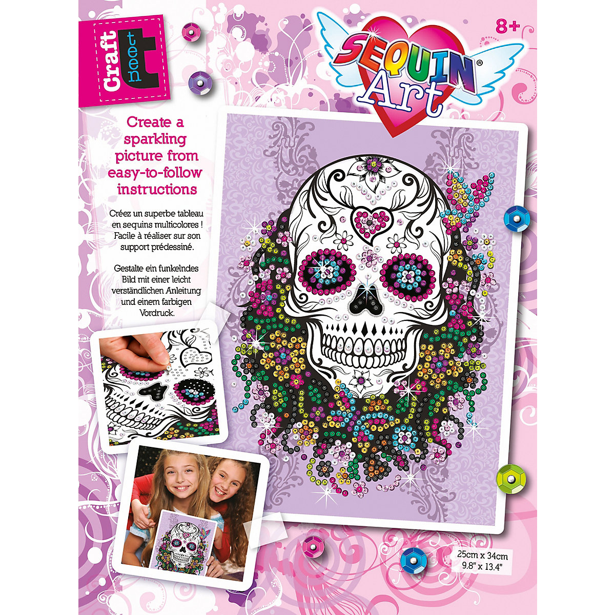 Sequin Art Teen Craft - Flower Skull