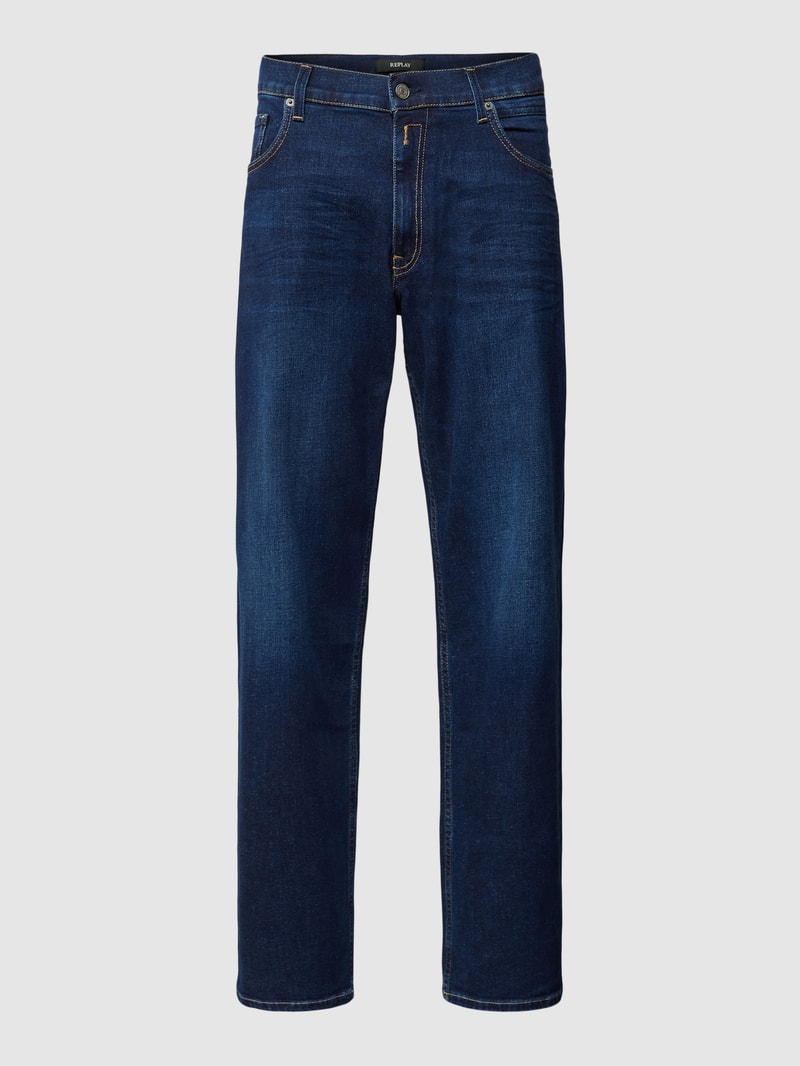 Relaxed Fit Jeans im 5-Pocket-Design Modell 'KIRAN' in marineblau