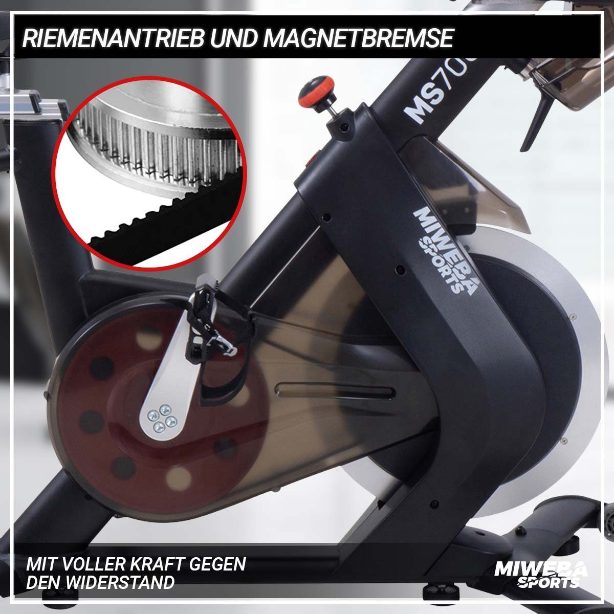 Miweba Sports Speedbike Profi Speedbike MS700 inkl. Flaschenhalter - 20 Kg Schwungmasse (Sportgeräte für zu hause, Heimtrainer Fahrrad, Trimmrad, Fahrradtrainer, Fitness Rennrad Training, Cardio, Indoor Cycle, Sport, Ganzkörpertraining, 3-tlg., Zwift