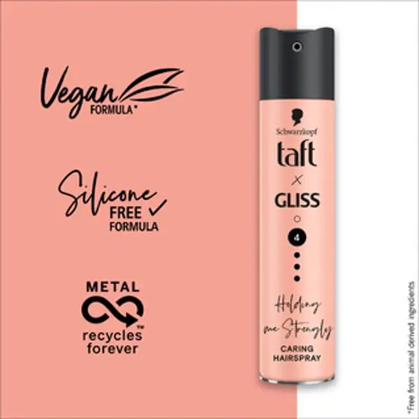 Taft x Gliss Holding Me Strongly Hold 4 Caring Hairspray 250ml