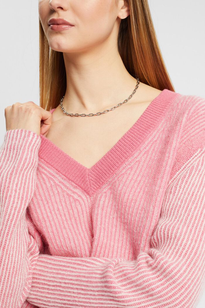 Zweifarbiger Pullover mit Alpaka