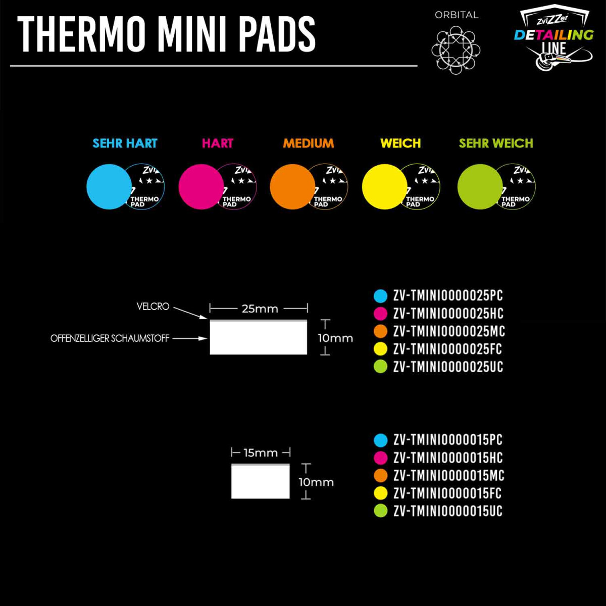 ZviZZer Thermo Mini Pad 25mm medium orange 10Stk.