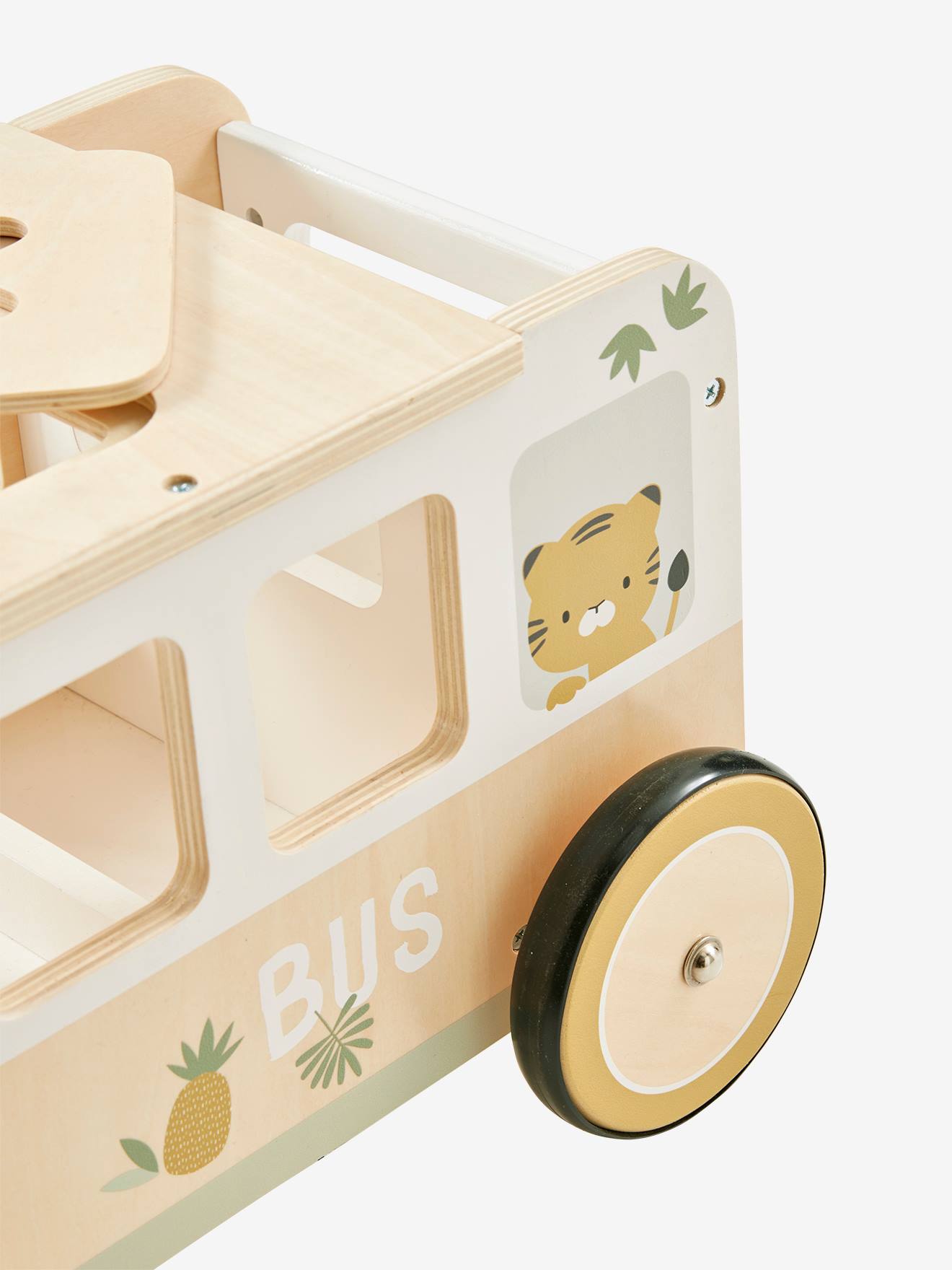 Vertbaudet Rutschfahrzeug PANDAFREUNDE mit Spielzeugkiste FSC - weiß