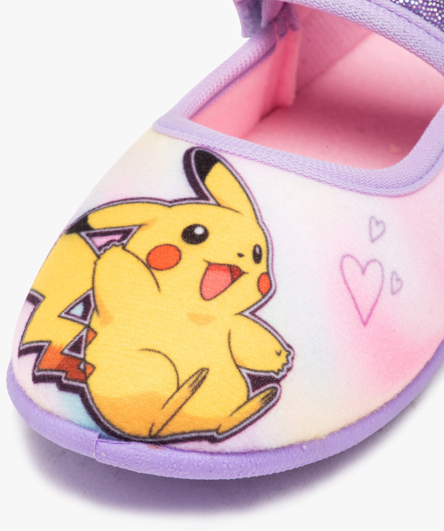 Chaussons fille ballerines à scratch Pikachu - Pokemon violet | GEMO