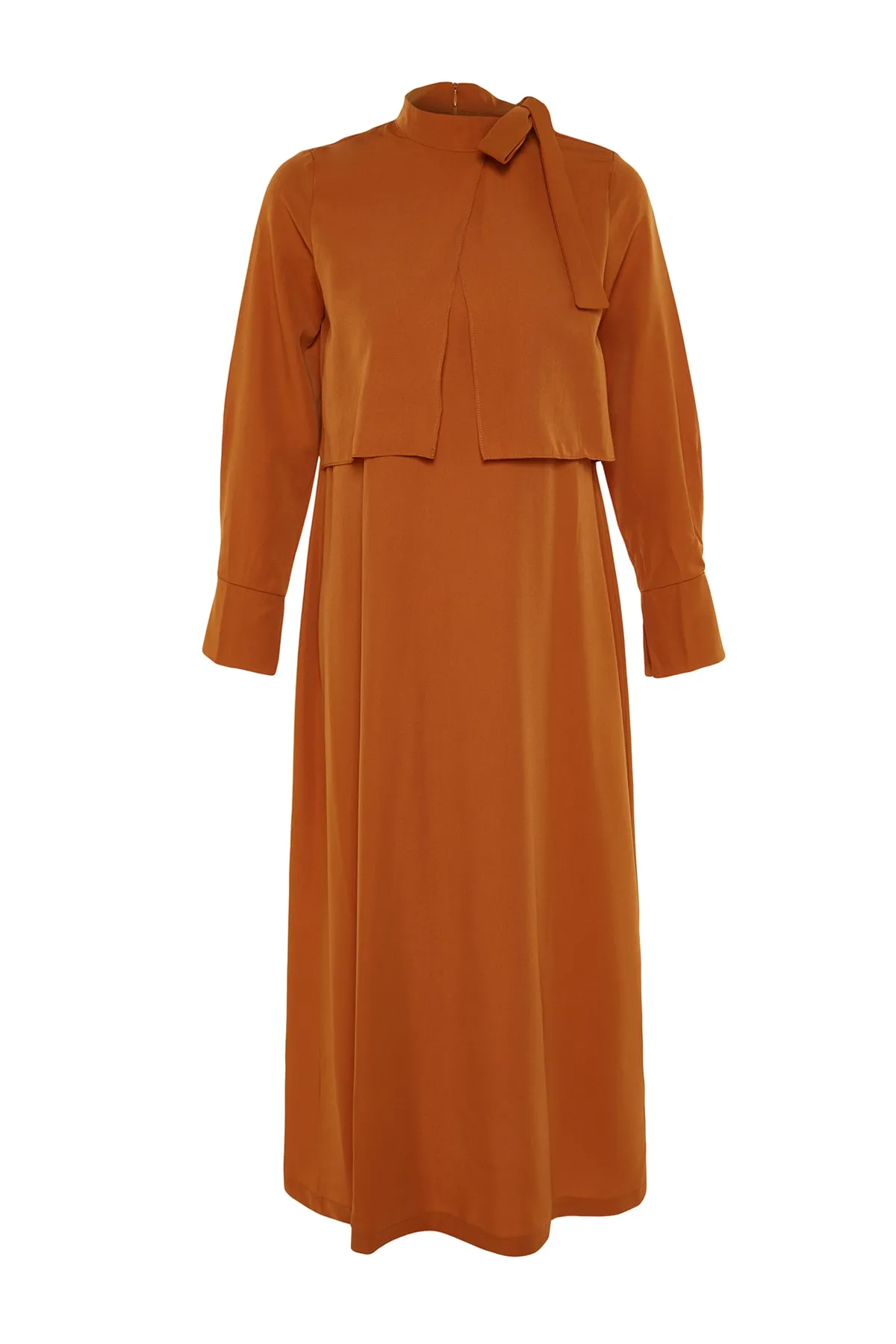 Trendyol Modest  Gewebtes Kleid mit Zimtkragen und Bindedetail TCTSS23EB00283