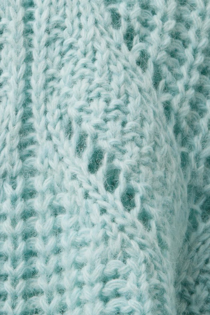 Offenmaschiger Pullover aus Wollmix