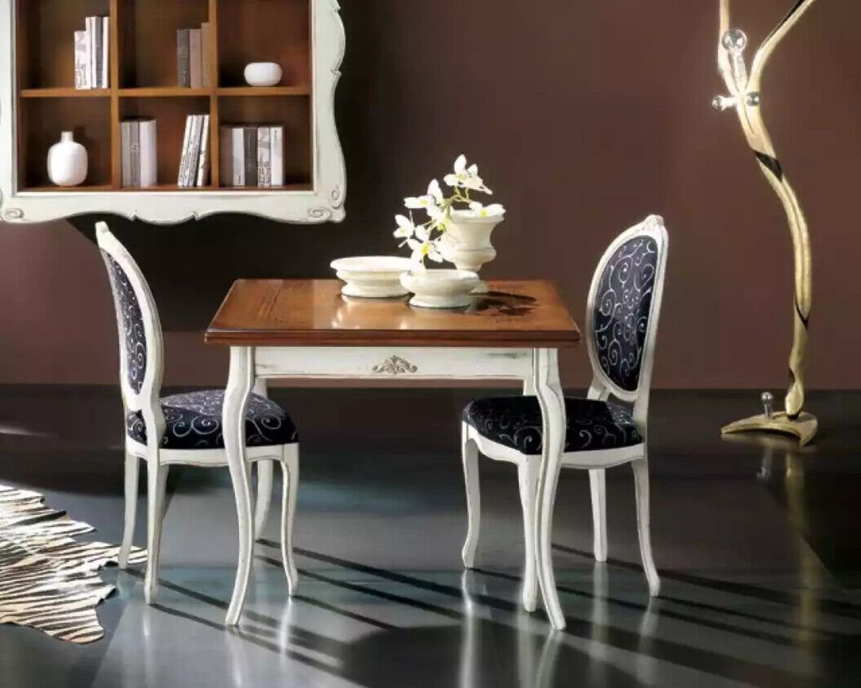 JVmoebel Esszimmer-Set Klassisch Esstisch 4x Stühle Esszimmer Set Essgruppe Garnitur Neu, (5-St., Nur Esstisch + 4x Stühle), Made in Italy