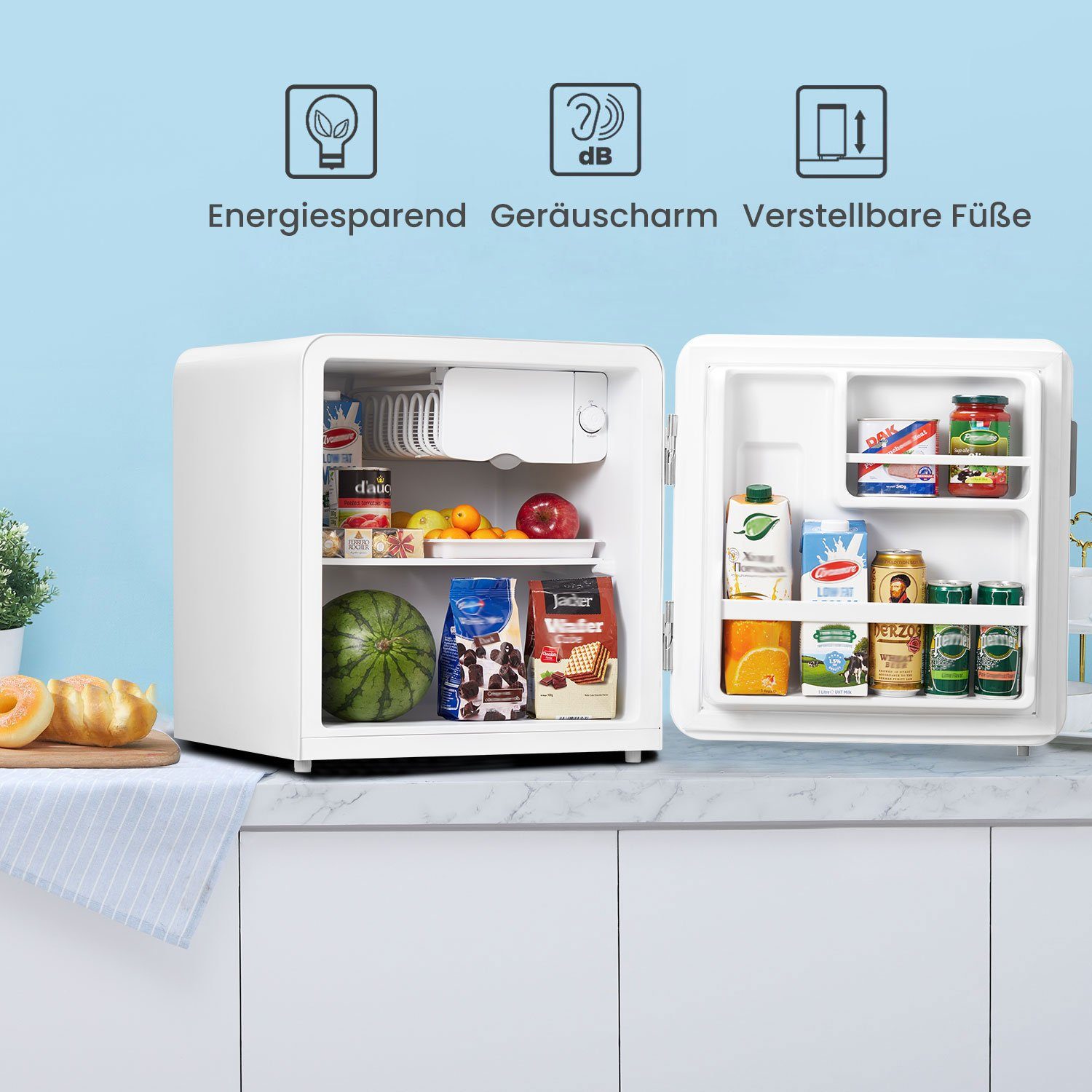 comfee Table Top Kühlschrank RCD50WH1RT(E), 50 cm hoch, 48.5 cm breit
