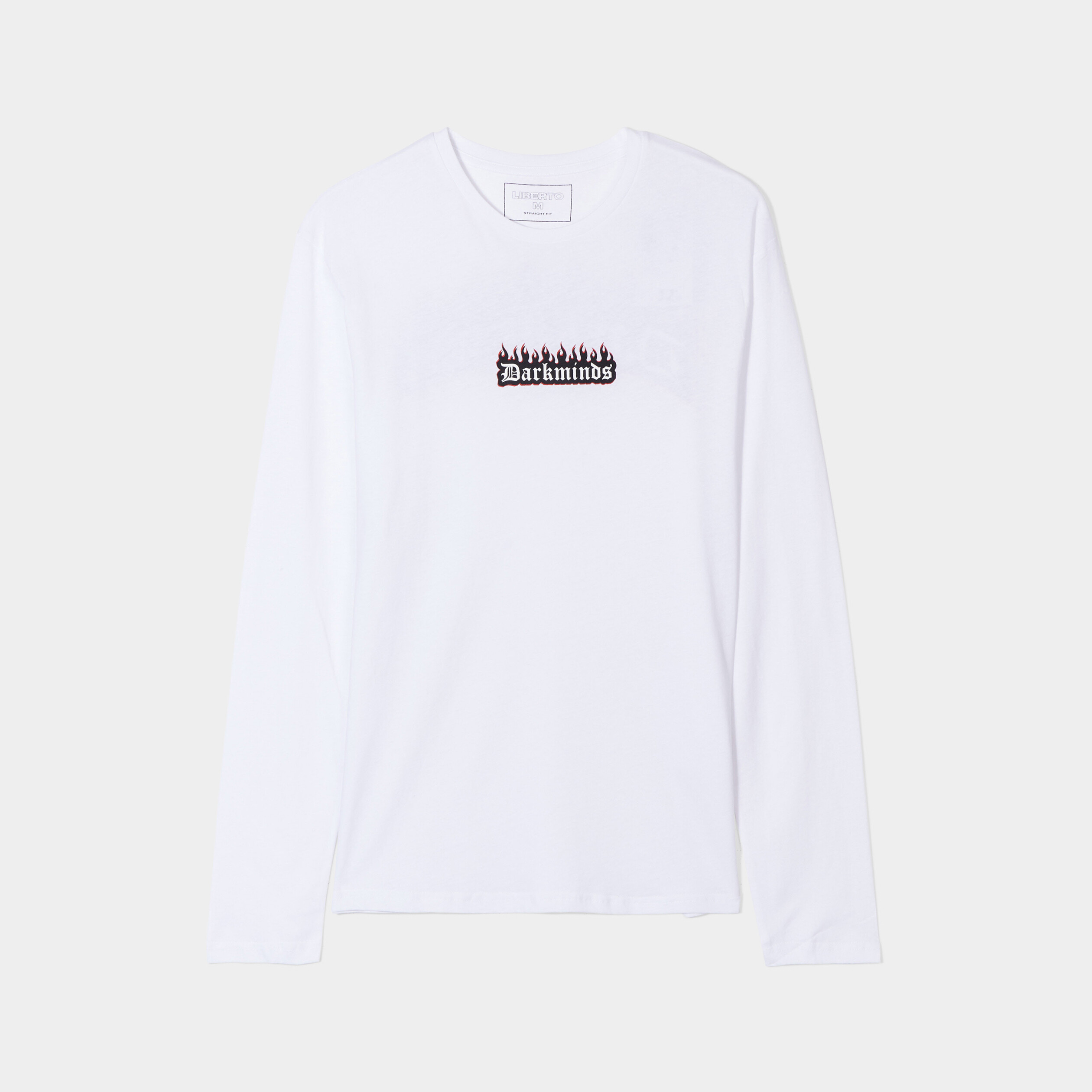 T-shirt col rond manches longues Liberto blanc homme | La Halle