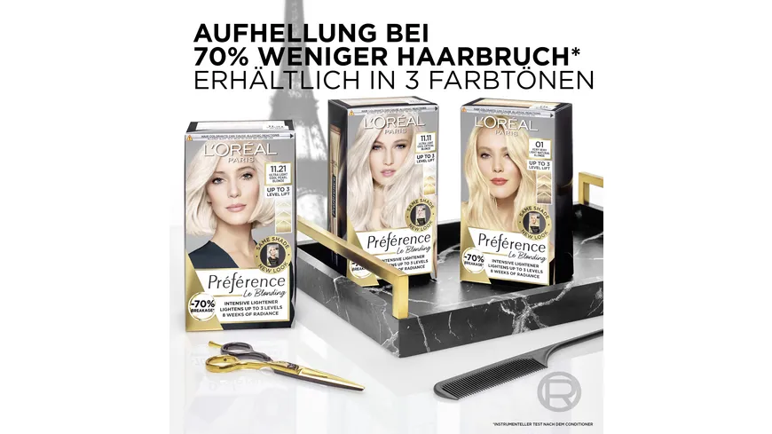 L'Oréal Paris Coloration Préférence 11.11 ultra-helles kühles Kristall-blond