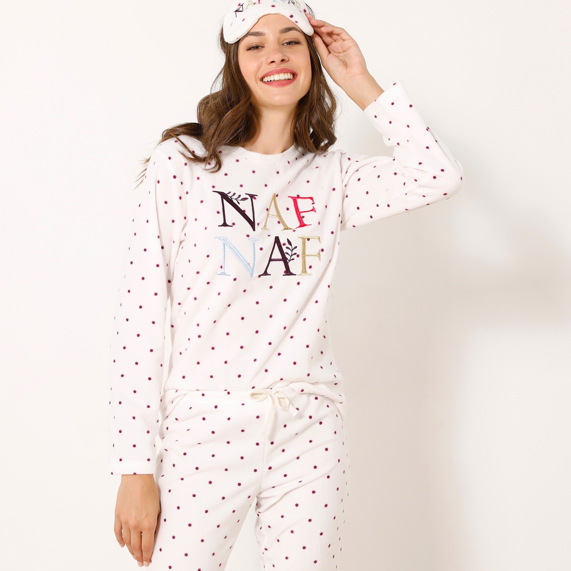 Pyjama micropolaire imprimé pois