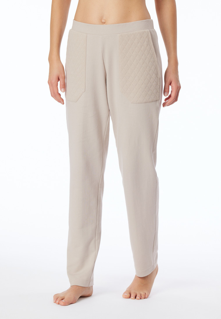 Hose lang Jersey-Quiltstoff und Sweatware beige - Mix+Relax