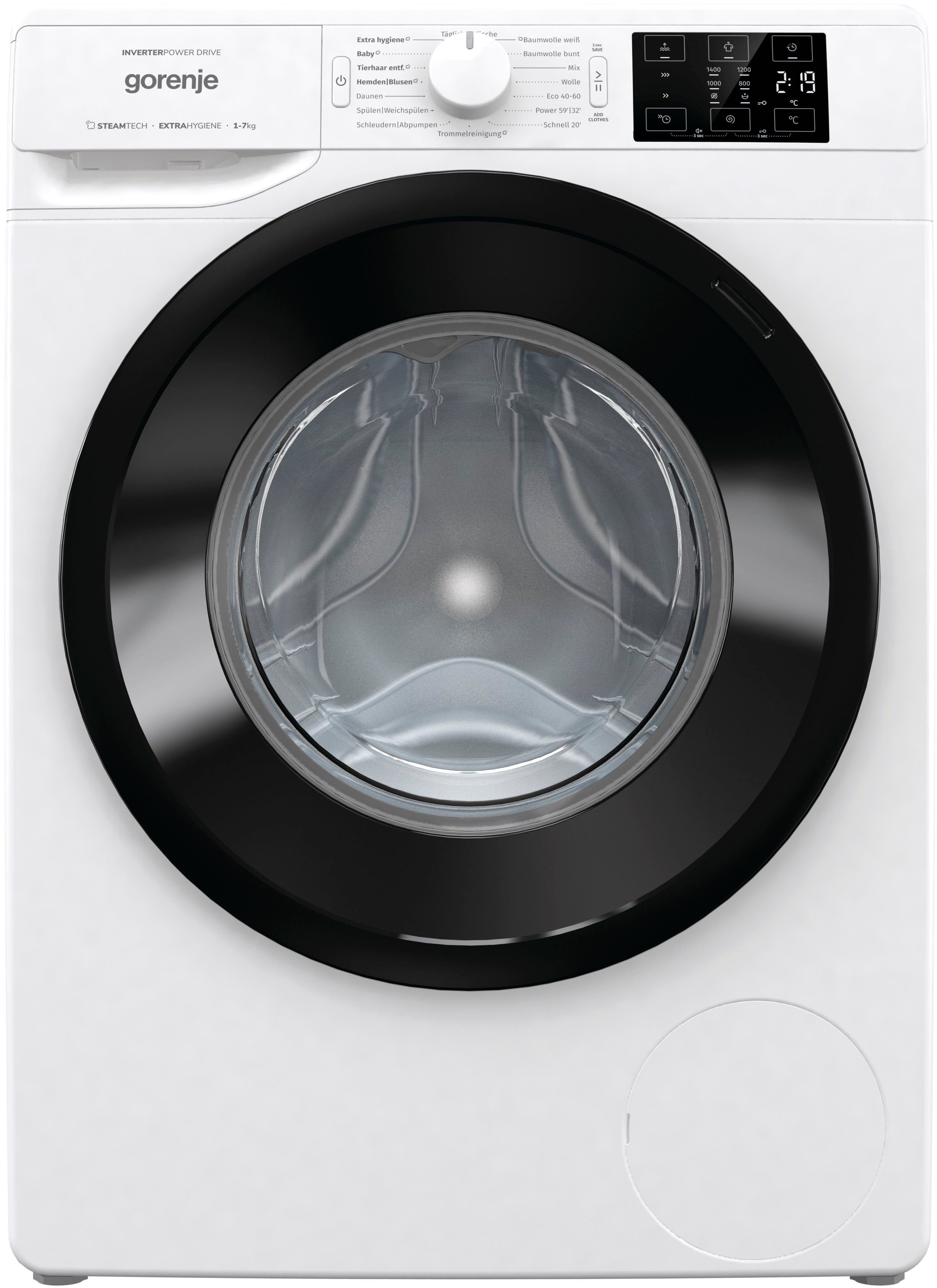 GORENJE Waschmaschine Wave NEI74SAP, 7 kg, 1400 U/min, nur 47 cm tief