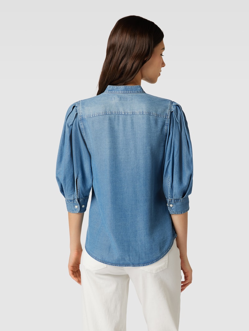 Jeansbluse mit Stehkragen Modell 'DIZONA' in jeans