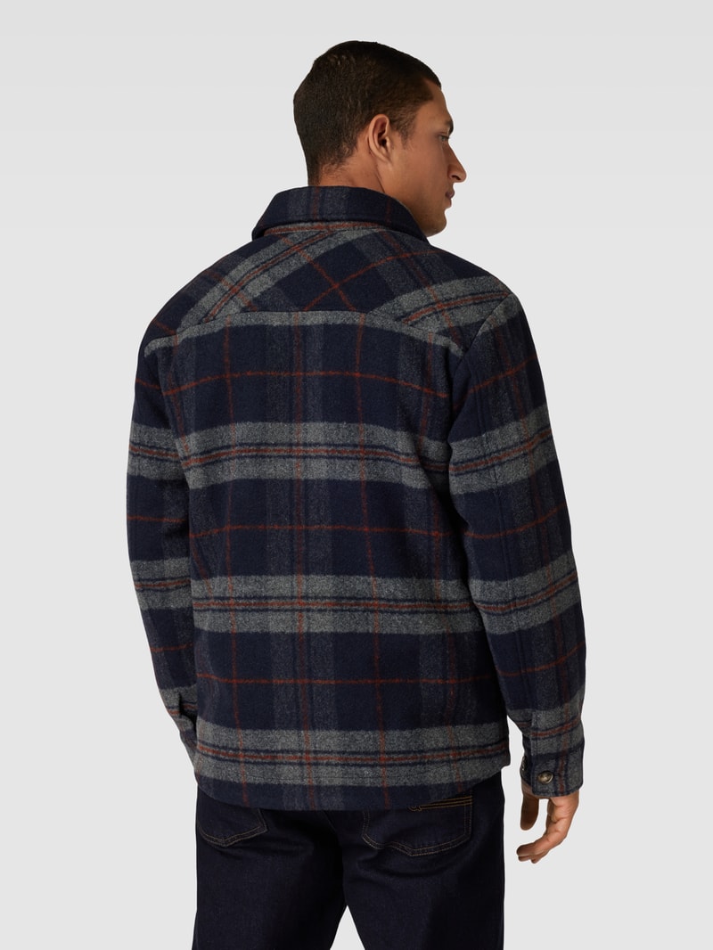 Relaxed Fit Overshirt mit Tartan-Karo in marineblau