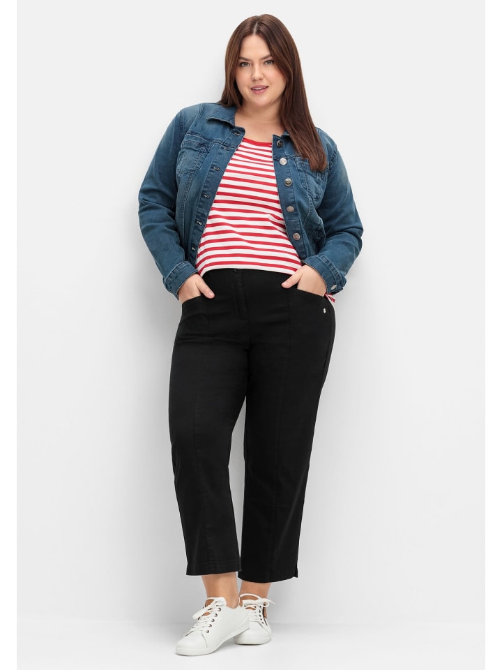 sheego Twillhose in schwarz günstig kaufen