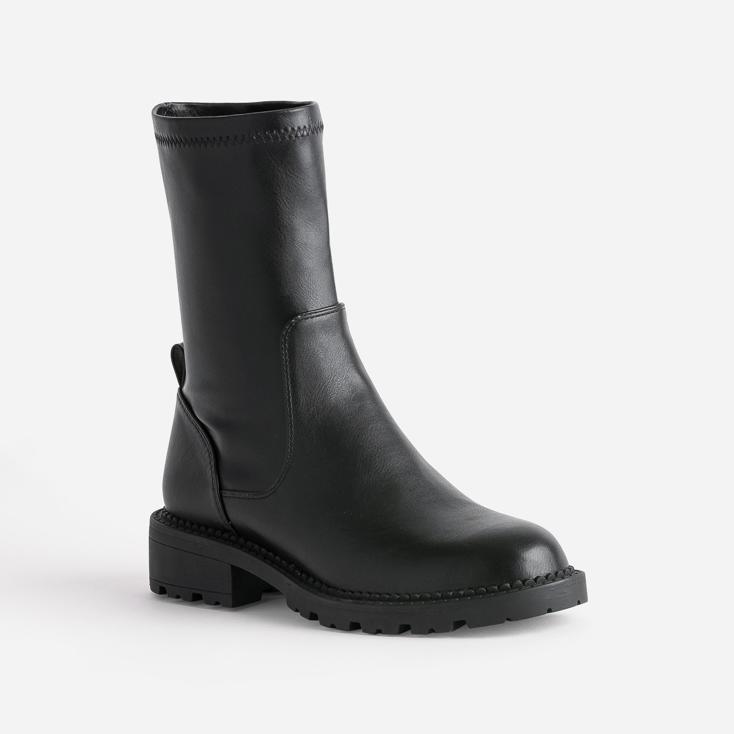 Boots TEXTO noir à semelle crantée
