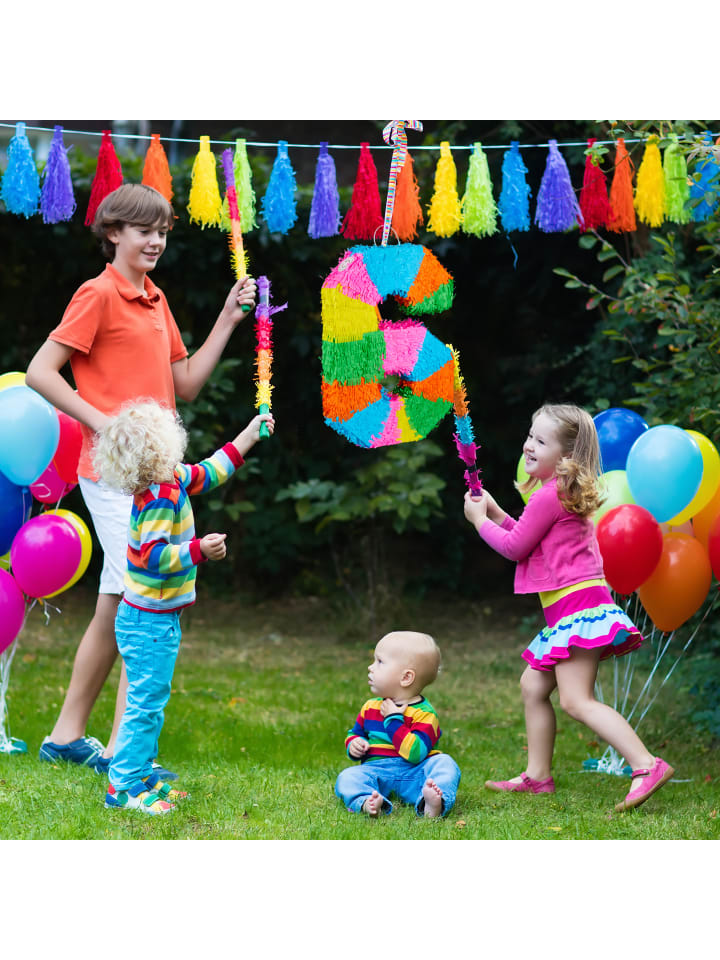 relaxdays Pinata Zahl 3 in Bunt günstig kaufen onesize