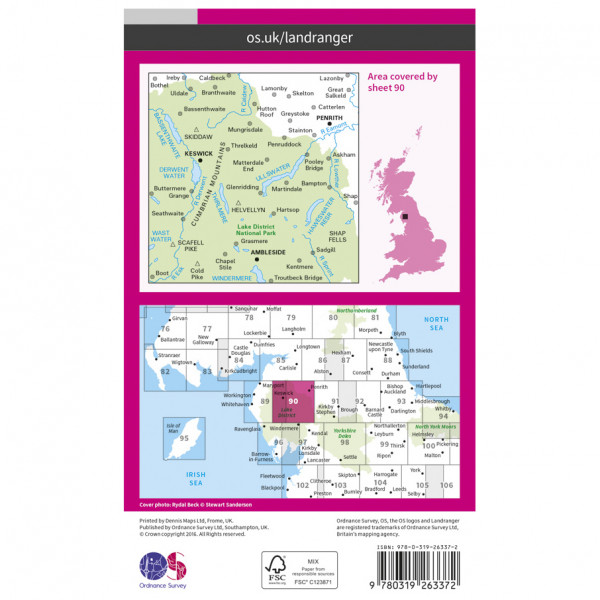 Ordnance Survey - Penrith / Keswick L090 - Wanderkarte