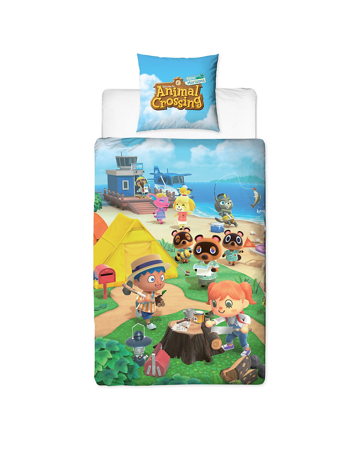 Bettwäsche Jungen und Mädchen Animal Crossing Nintendo, Renforcé, 135 x 200 cm + 80 x 80 cm