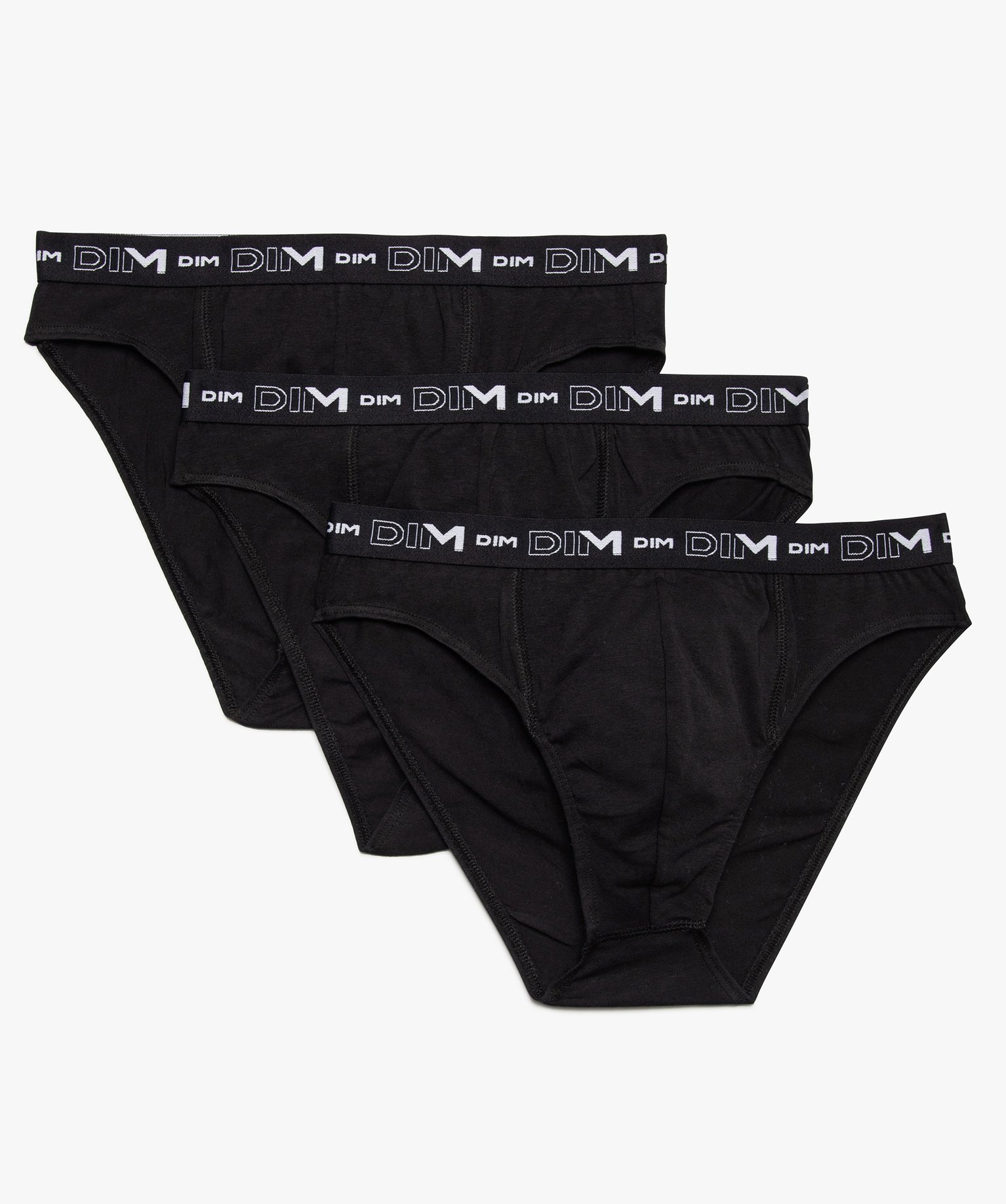 Slip homme en coton stretch confortables - Dim (lot de 3) noir | GEMO