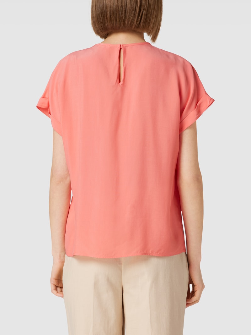 Bluse mit Raffungen in lachs