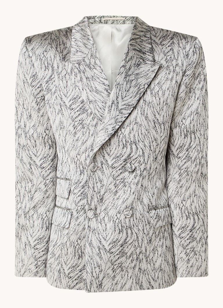 Louis Gabriel Nouchi Double-breasted slim fit jacket with jacquard design