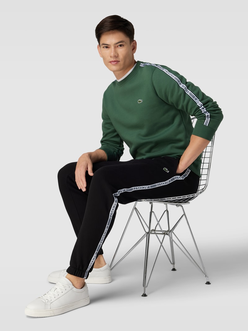 Sweatshirt mit Rundhalsausschnitt Modell 'TAPE CREW' in grün