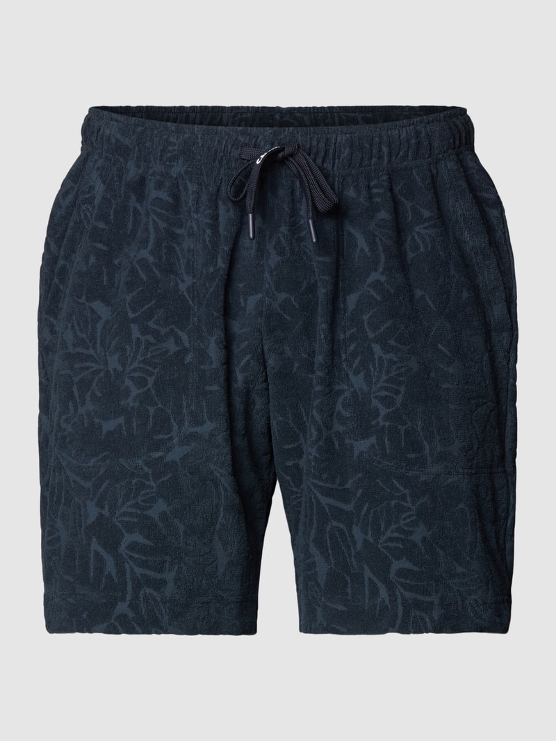 Pyjama Shorts mit Allover-Muster in dunkelblau
