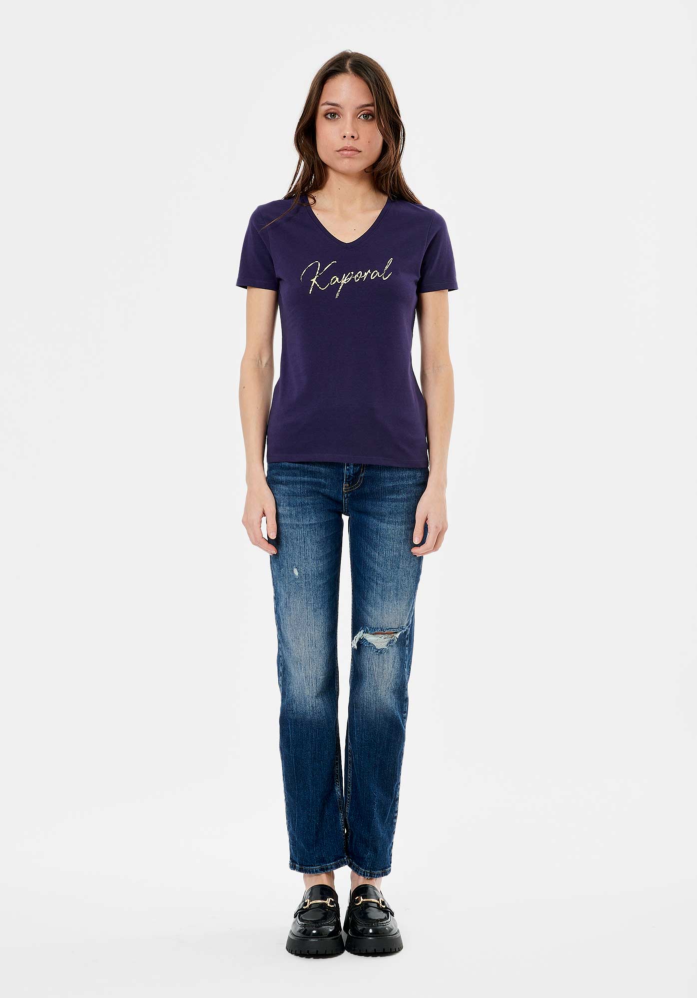 LION   T-shirt bleu marine Femme