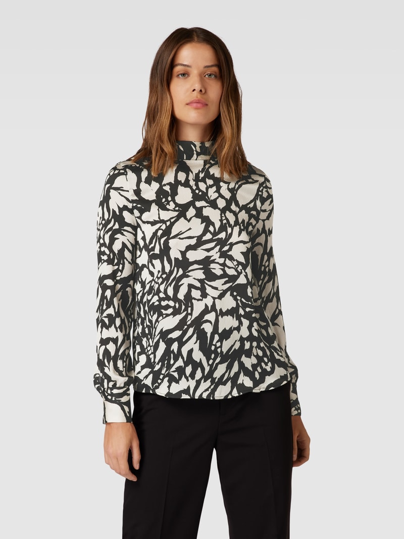 Bluse mit Allover-Muster Modell 'ROMINA' in schwarz
