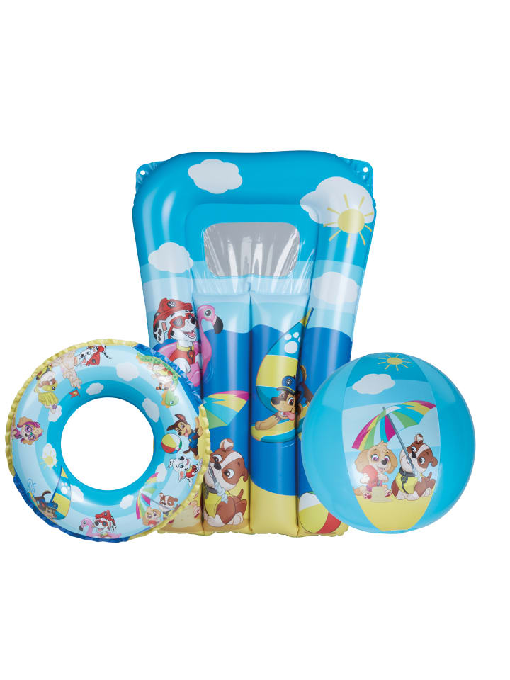 Happy People Paw Patrol 3er Strandset - Wasserball, Schwimmring & Luftmatratze in mehrfarbig günstig kaufen onesize