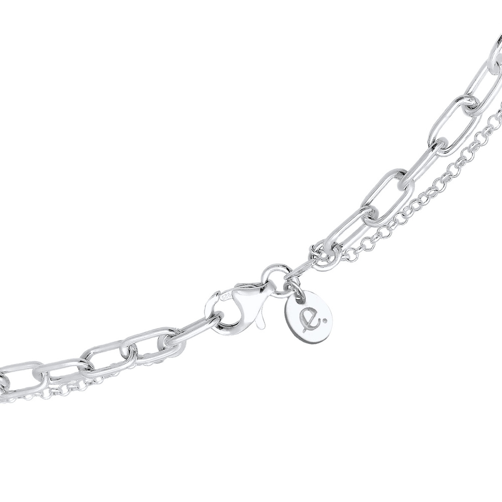 Elli PREMIUM Elli PREMIUM Collier Chaîne de vélo pour dames Pierre de Labradorite en argent st collier