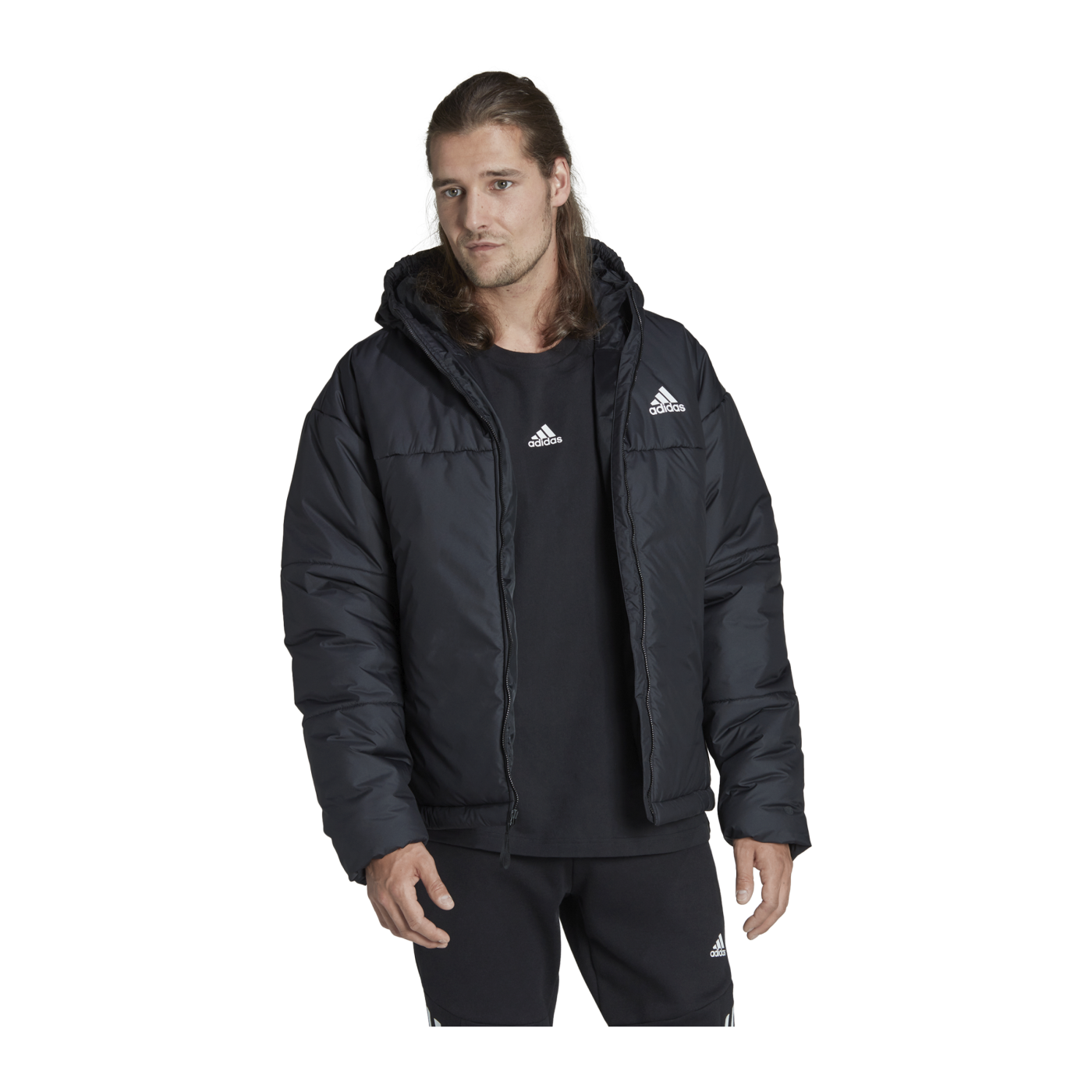 adidas 3S Puffy Jacke Schwarz