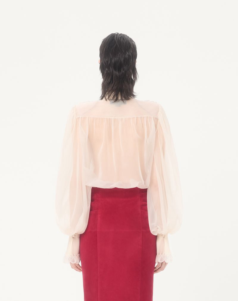 Broderet organza-skjorte