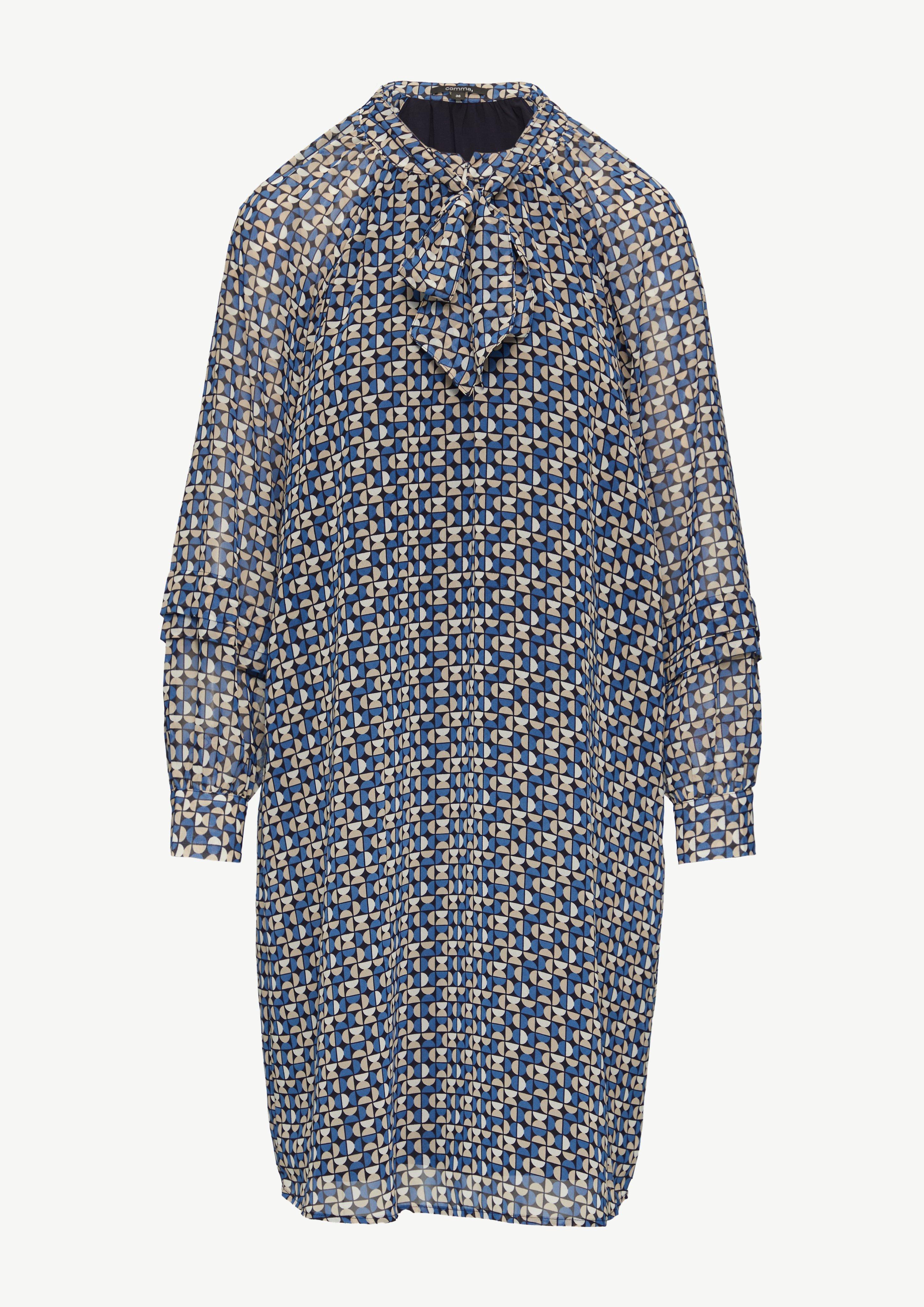 Kurzes Kleid mit Manschetten - navy