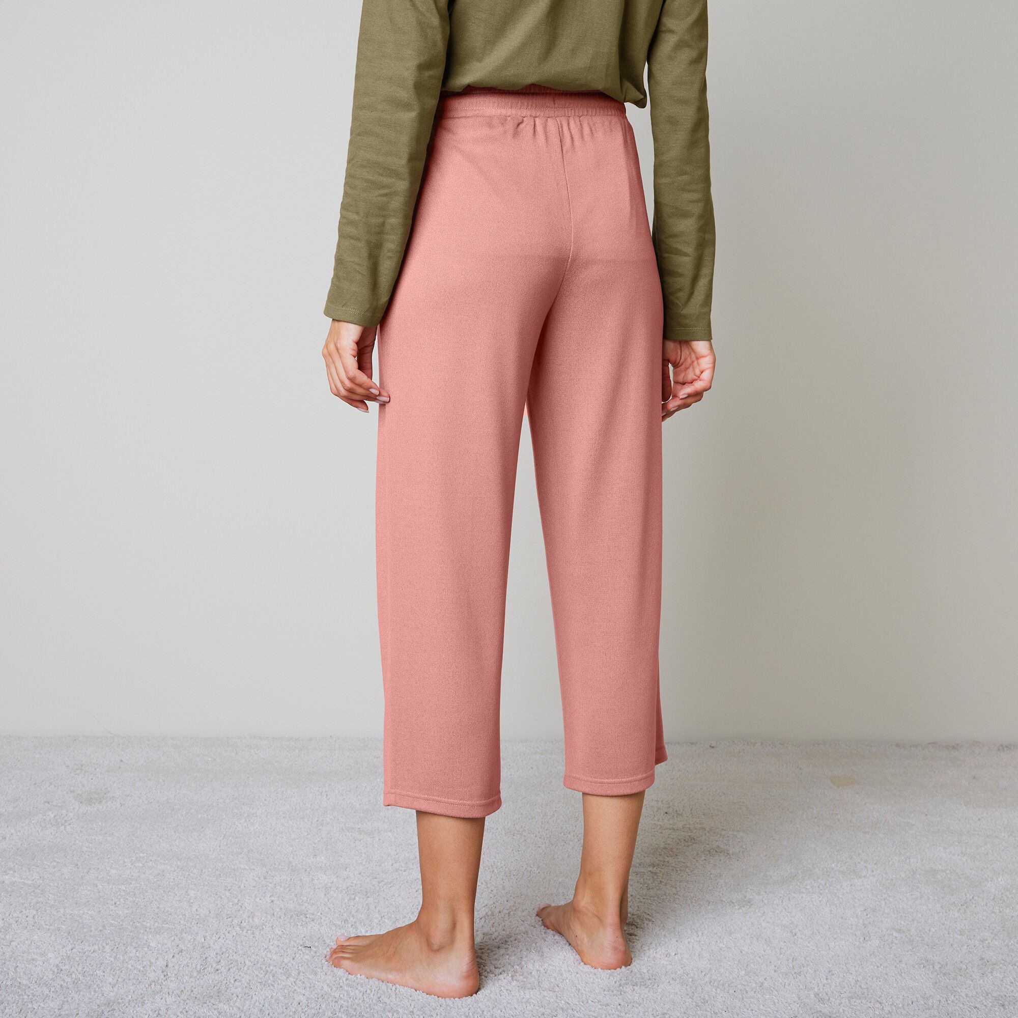 Pantalon court pyjama large et fluide