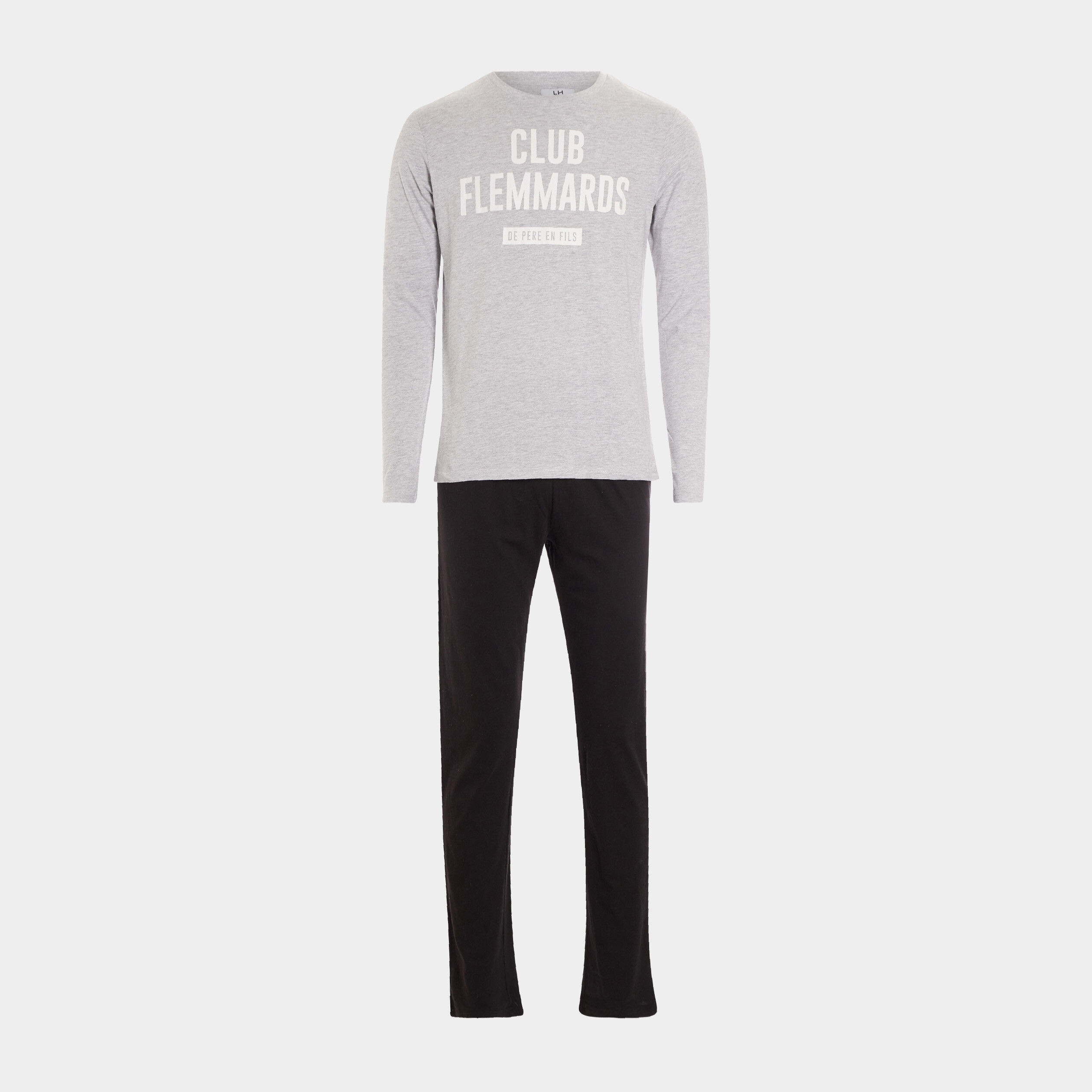 Ensemble pyjama 2 pièces gris clair homme | La Halle