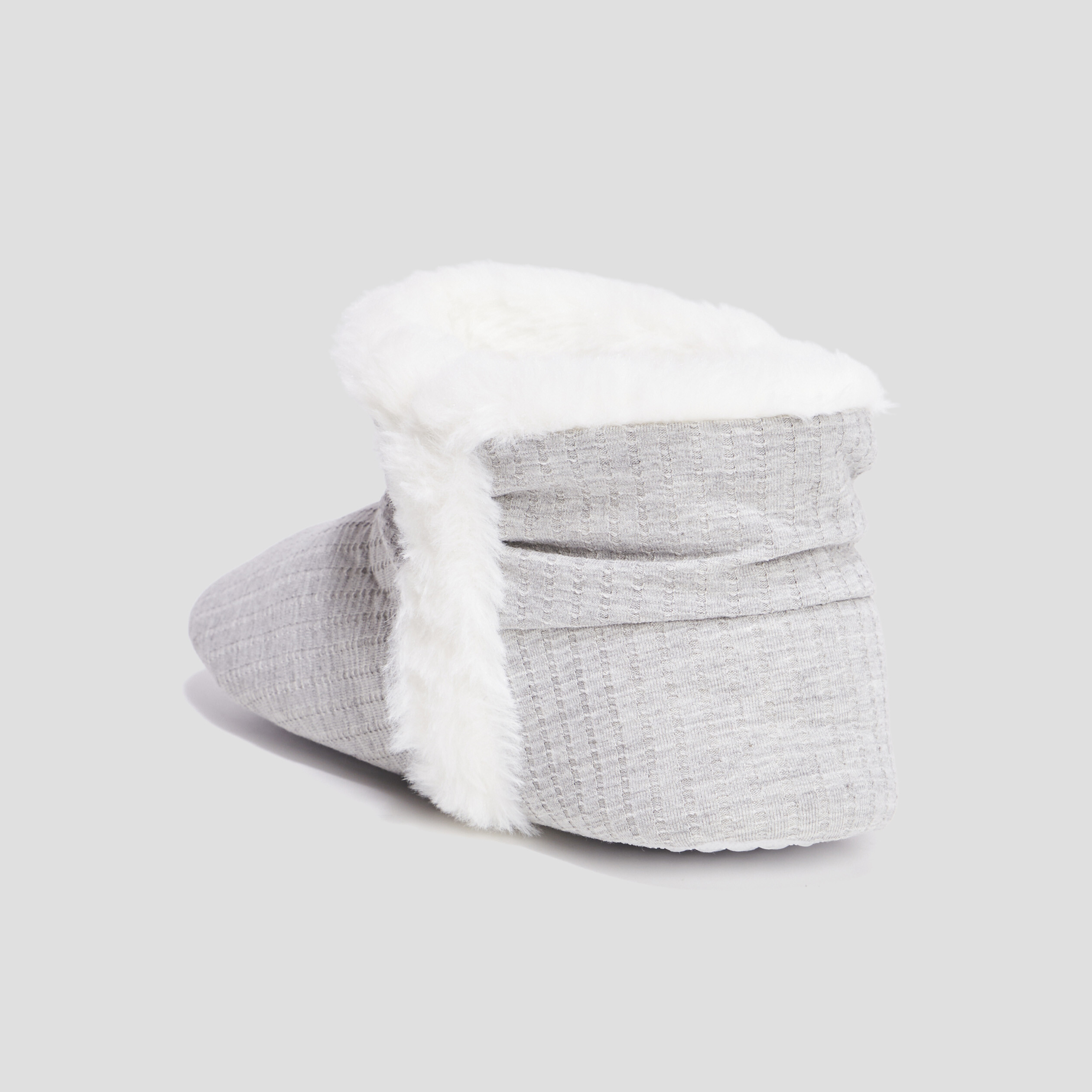 Chaussons bottines fourrées gris femme | La Halle