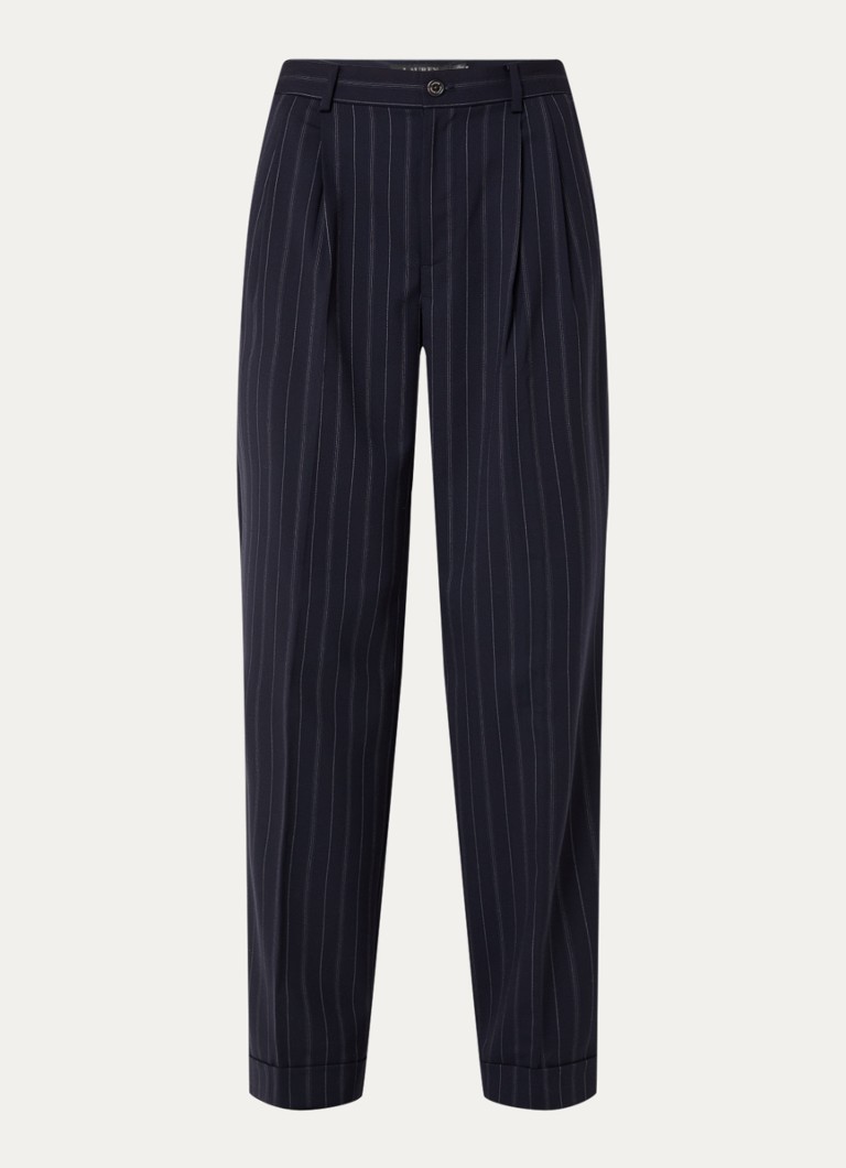 Pantaloni Ralph Lauren cu talie înaltă, cu croială dreaptă și dungi delicate.
