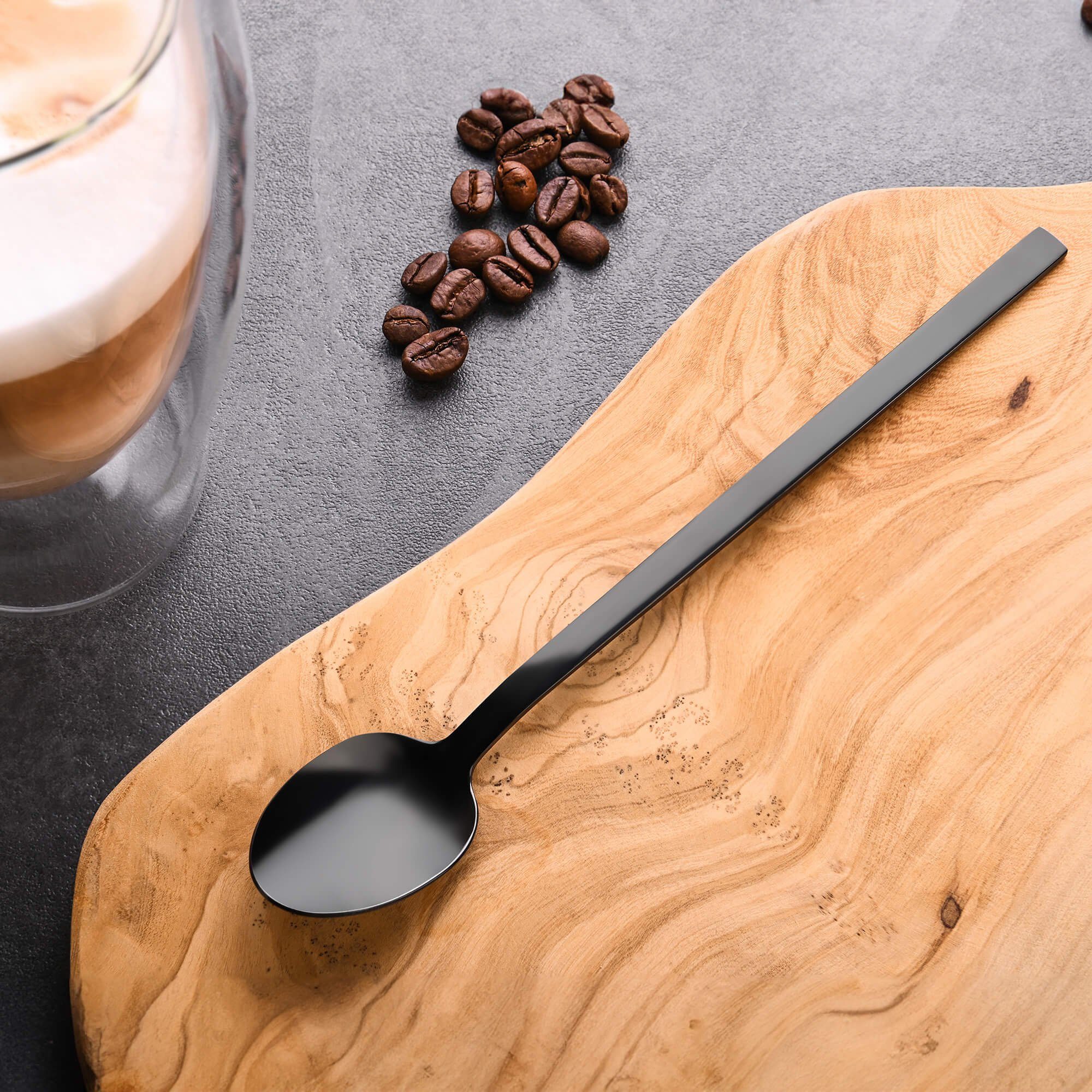 GRÄWE Latte-Macchiato-Löffel GRÄWE Latte Macchiato Löffel 6 Stück, Edelstahl - Titan, Serie LISSABO