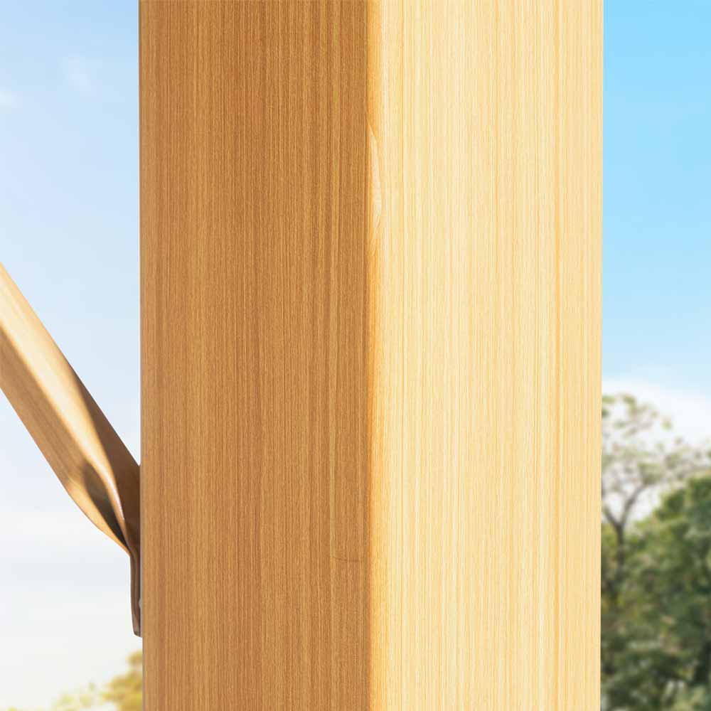 CHILLROI Outdoor Aluminium Pavillon/Pergola 17,67 m² mit verstellbarem Sonnensegel buche