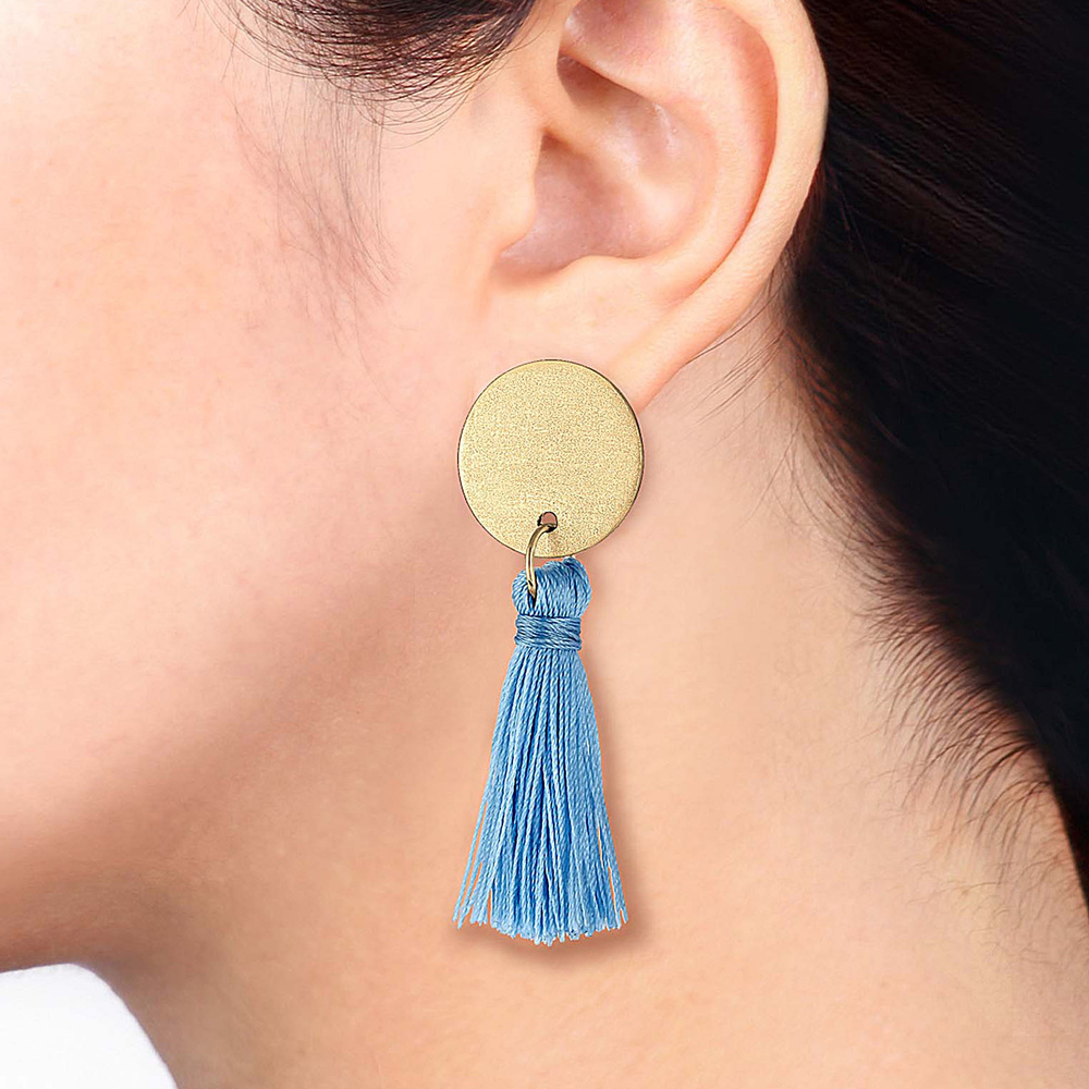 Elli Elli Boucles d'Oreilles Hänger Kreis Boho Tassel Trend Matt 925 Silber Boucles d'oreilles