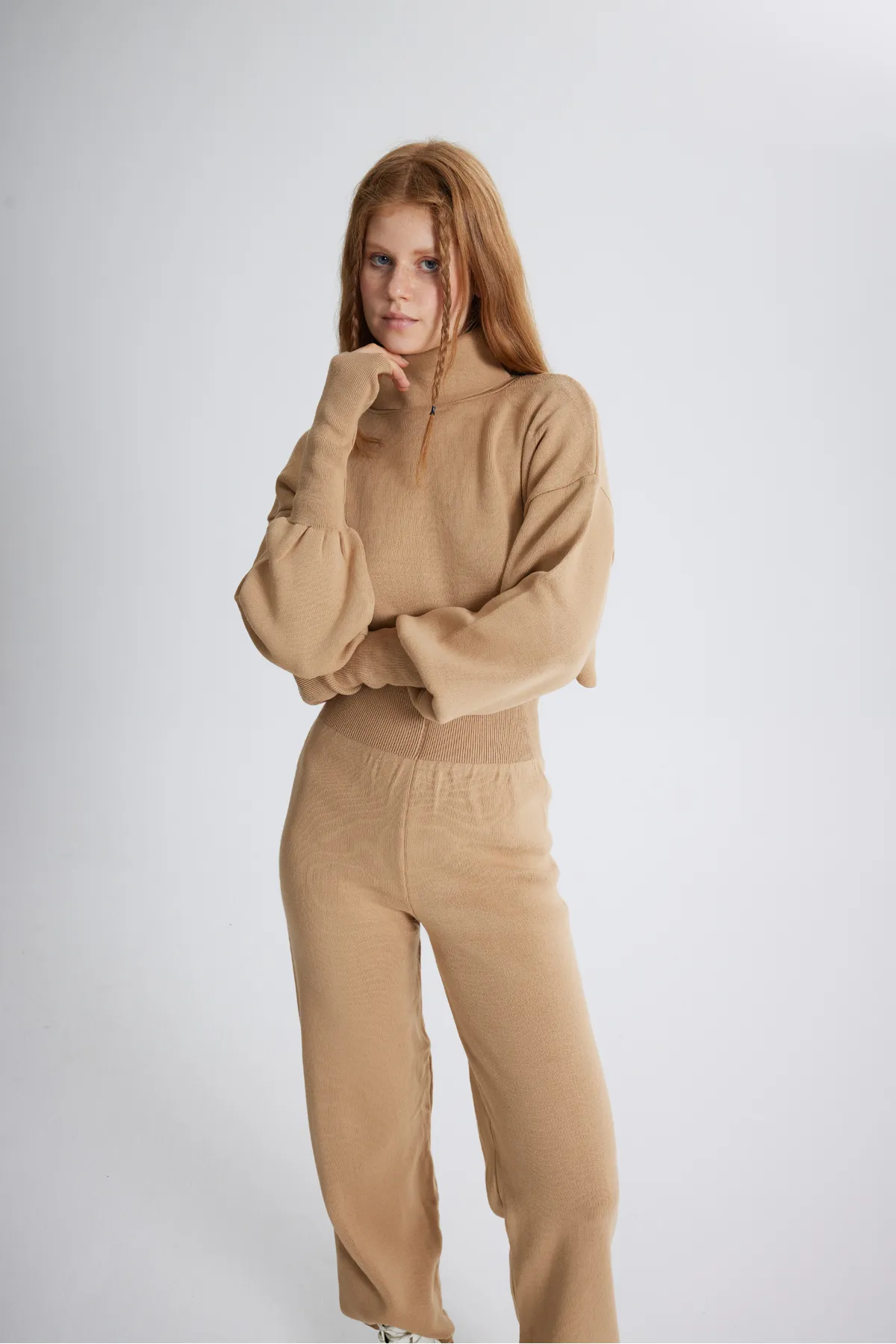 HOLLY LOLLY  Bottom Top Strickwaren Thinky Set Camel