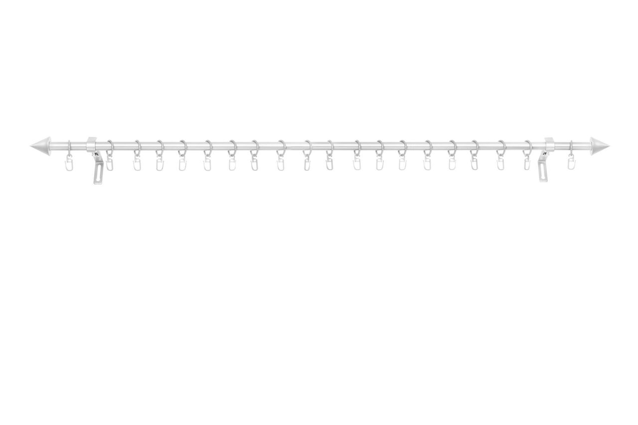 Lichtblick Gardinenstange Kegel, 16 mm, ausziehbar 130 - 240 cm - Silber