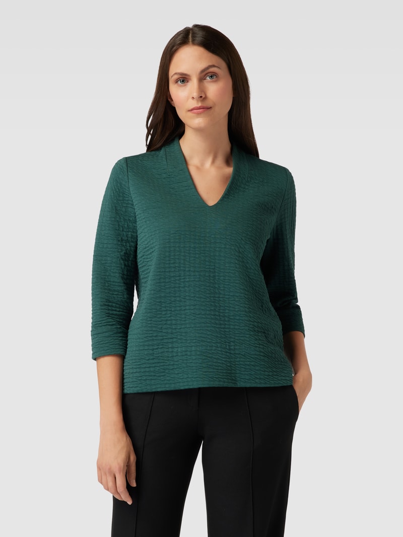 Sweatshirt mit elastischem Saum Modell 'Ganila' in petrol