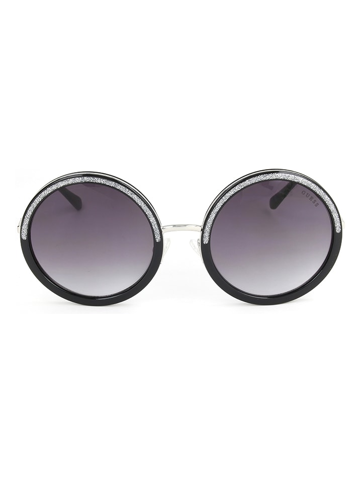Guess Damen-Sonnenbrille in Schwarz-Silber/ Schwarz günstig kaufen 57