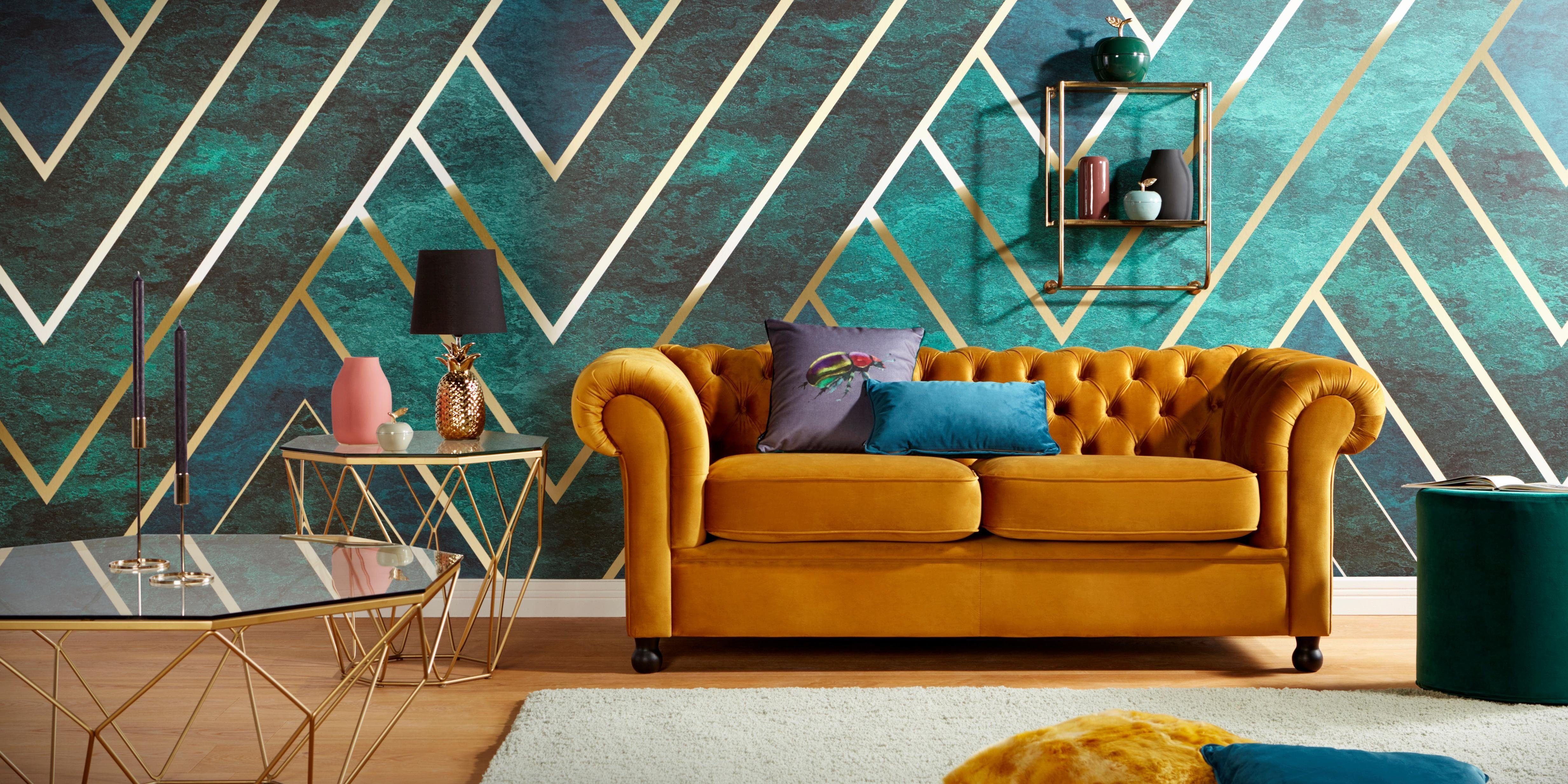 Guido Maria Kretschmer Home&Living Couchtisch Caen, aus Glas und Metall in geometrischen Formen, Breite 95 cm