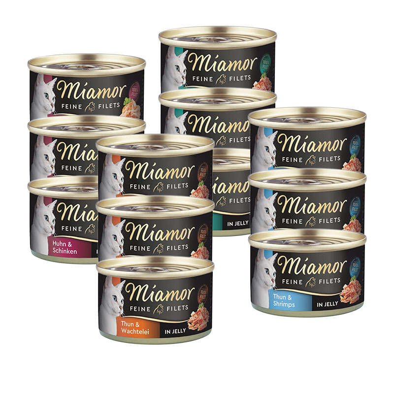 Miamor Nassfutter Miamor Feine Filets in Jelly Mixpaket 12x100g Mixpaket 1